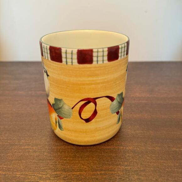 Lenox Winter Greetings Everyday Tartan Tufted Titmouse Christmas Coffee Mug - Picture 4 of 11